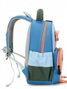 1pc Polka Dot & Giraffe Decor Cartoon Backpack, Zipper Closure, Cute Style, Suitable For School, Travel, All Seasons - Multicolor - View 6