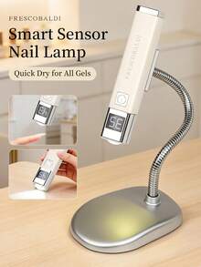 1个可充电迷你UV LED美甲灯，适用于凝胶美甲，快速干燥美甲固化灯，UV LED凝胶指甲油烘干机，美甲工具，可充电沙龙设备 - 白色 - 查看 4