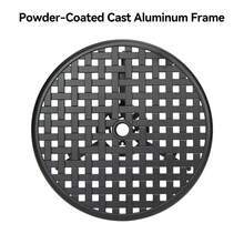 Mesa auxiliar redonda de aluminio fundido para exterior de 23,6'' con orificio para sombrilla de 2'', mesa de bistró, mesa auxiliar para patio, terraza, jardín, porche, piscina, color negro - Negro - Ver 5