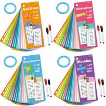 15 piezas Tarjetas didácticas de matemáticas del 1 al 12, herramienta de autoaprendizaje de matemáticas, manipulativos Montessori de matemáticas, conjunto de suma, resta, multiplicación y división - Multicolor - Ver 10