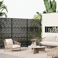 Pantalla de Privacidad Metálica 74"x47.2" con Soporte, Panel Divisor Decorativo para Exterior, Partición Libre para Terraza, Balcón y Jardín, Uso Interior y Exterior - Estilo3 - Ver 8