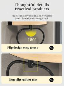 1pc Bathroom Towel Ring, Wall Mounted Towel Holder With Wooden Rack, Towel Hook, For Bathroom Storage And Organization, No Drilling Required, Easy Installation, Bathroom Accessory - Multicolor - View 10