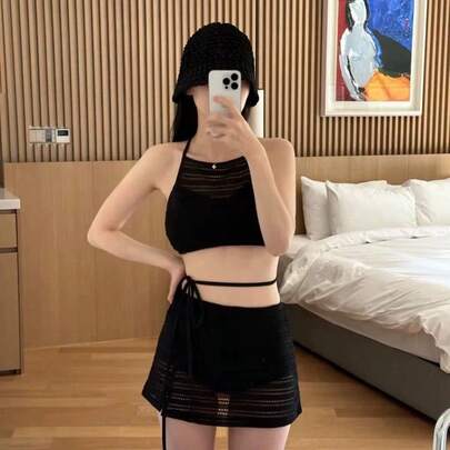 2点セット  水着レディース 露出控えめ 体型カバー ビキニ セパレート フィットネス タンキニ 大きいサイズ セットアップ 水着 レディース 小柄用 温泉対応 ボディカバーセパレーツ