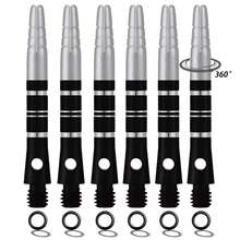 HUANQU 43mm 4-Linien gerillter drehbarer Aluminiumlegierung Dartschaft, 6er Set - 360° drehbare austauschbare Zubehörteile, Mehrfarboptionen, präzises Werfen, perfektes Geschenk zum Valentinstag, Neujahr usw. - Verschiedenfarbig - Übersicht 9