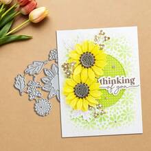 Creative Flower Metal Cutting Dies, DIY Scrapbooking Album And Embossing Stencil, Greeting Card Making Tool, Card Paper Cutting Crafts ,Gift Card Making Template Die Cuts. - Silver - View 6
