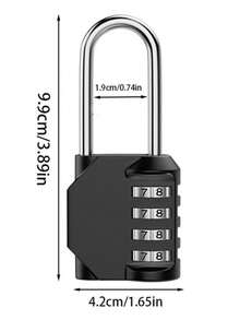 Heavy Duty Waterproof Metal Padlock With 4-Digit Combination Lock - Anti-Theft Lock, Suitable For Home, Gym, Locker, Luggage, Boat And Cabinet - Easy To Use Key Lock (Padlock Only)