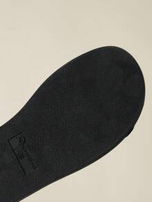 厚底女士搭扣凉鞋，撞色复古度假波西米亚风露趾设计，舒适坡跟平底鞋，适合春季、夏季、海滩、连衣裙、休闲穿着 - 黑色 - 查看 9