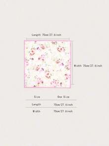 1 Pc Simple Print 70 Square Scarf, Women Bandana Style Waist Tie Accessory Or Wrap, Fashionable Scarf Women, Spring Dress - Nhiều màu 7 - Xem 3