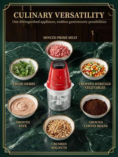  SOKANY06009 0.7升迷你食物料理机 - 电动切肉搅拌机，不锈钢刀片，双速设计，适用于肉类/蔬菜/婴儿辅食，小巧便携，适合家庭和宿舍使用