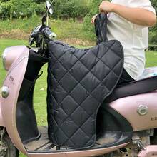 Electric Scooter Windshield Cover, Detachable & Thickened, Double-Sided, Fleece Lining, Suitable For Small Electric Bicycles In Autumn/Winter - Double-sided Fabric - View 6