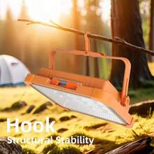 192 LED Solar Outdoor Wall Light, Extra Large Portable Camping Lamp - Built-In High Capacity Rechargeable Battery, 4 Lighting Modes LED Floodlight, Suitable For Camping, Emergency Power Outage, Car Repair, Garage And Outdoor Activities, Camping Gear - 橘色 - 查看 3