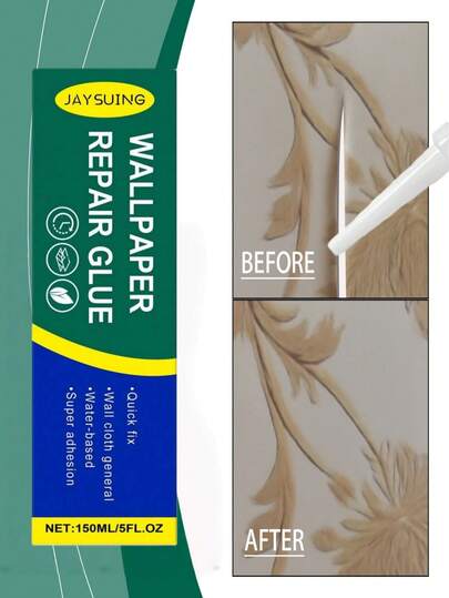 JAYSUING Wallpaper Repair Glue, Ready-To-Use Permanent Adhesive For Paper And Non-Woven Wallpaper, Time And Effort Saving Design