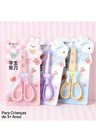 Tesourinha fofa e adorável para cortar papel, ideal para crianças, adequada para alunos da pré-escola e do ensino fundamental.