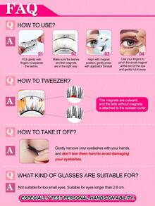 4对磁性眼线笔和磁性假睫毛套装，带磁性涂抹器，款式多样，无需胶水，自然妆效，可重复使用，7-12毫米仿貂毛假睫毛，适合日常佩戴，防水，卡通造型，外眼角加长，放大双眼 - 自然纖長款 - 查看 7