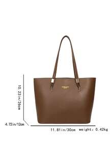 Nuova borsa a tracolla casual versatile di grande capacità da donna per il pendolarismo - Castano - Visualizzare 2