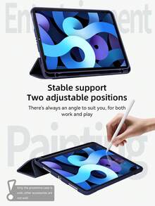 DANYCASE 带笔槽保护套，兼容 iPad A16 2025、Air 11/13 英寸、M2/M3、Pro 11/13 英寸、M4 2024、Air 5/4 10.9 英寸、Air 3 10.5 英寸、第九代/第八代/第七代 10.2 英寸、第五代/第六代 9.7 英寸、Mini 6 - 深藍 - 查看 3