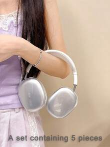 1 Set Transparent TPU Protective Case Compatible With Apple Max Headphones, Waterproof And Scratch-Resistant, Classic - Clear - View 4