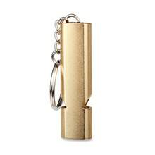 Crafted From Durable Metal, This Compact Golden Survival Whistle Features A Polished Finish That Provides A Reliable, High-Pitched Sound For Emergencies, Designed With A Convenient Keychain Attachment For Easy Portability And Immediate Access. - Gold - View 5