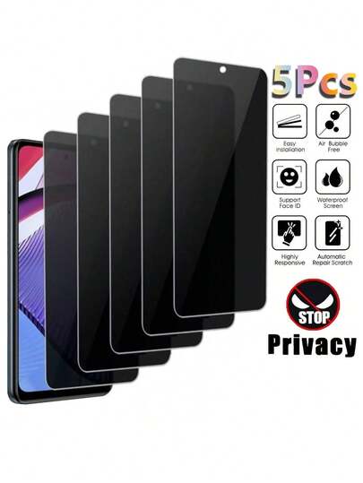 5Pcs Privacy Screen Protector Film 9H Hardness Tempered Glass Privacy Screen Protector Film, Compatible With Samsung, A36/A56/M56/F56