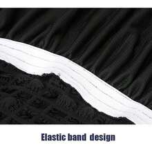 Modern Style Polyester Fiber Solid Color Bubble Gauze Simple Style Elastic All-Inclusive Lace Design Sofa Cover, All Seasons Scratch Resistant Elastic Living Room Sofa Cover Pet Anti-Dirty Universal Sofa Protector Home Decoration - 黑色 - 查看 6