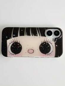 1pc Cute Big Eye Cartoon Pattern Personalized Phone Case, Adorable Fashionable Lolita Style Protective Cover, Suitable For IPhone17/IPhone17 Pro Max/IPhone16 Pro Max/IPhone15 Pro/IPhone14/IPhone13/12/11 - Multicolor - View 3