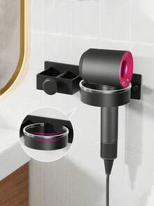 Wall Mount Hair Dryer Holder, Drill-Free Bathroom Hair Dryer Storage Rack, Straightener & Iron Organizer, Curling Iron Holder (Suitable For Salons & Bathrooms), Hair Dryer & Ironing Board Stand, Bathroom Accessories, Home Decor Bathroom Accessories - Multicolor - View 3