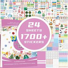 月/周计划贴纸，适用于节假日、日程安排、备忘录和笔记。包含粉色日期贴纸、节日标记贴纸、波点贴纸、季节贴纸和便捷提醒贴纸。可用于剪贴簿、日记本、手机壳和行李箱装饰。有助于时间管理、提高效率和培养自律性，助您实现梦想和目标。返校用品。 - 粉色 - 查看 1