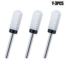3pcs Ceramic Nail Polish Remover Drill Bits, Replacement Grinding Heads For Manicure & Pedicure - Multicolor - View 38