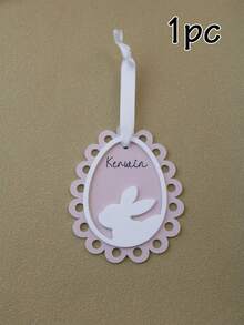 LICVIC Custom Easter Eggs Ornaments-With Rabbit Pattern, Personalized Easter Basket Stuffers, Customized Name Easter Decorations, Customizable Easter Tree Decorations, Easter Gifts, Party Decor, Room Decor, Living Room, Couples, Family, Friend, Kids Gift - Style a - View 15