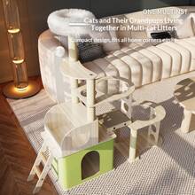 Stable Cat Tree, Suitable For Multiple Cats, 360° Transparent Capsule With Cat Toys, A Cat Tree That Combines Rest And Play For Cats. - Multicolor - View 5
