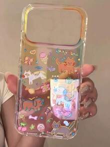 1个可爱卡通猫狗手机壳，兼容 17 Air 11 12 13 14 15 16 Pro Max Plus，油画风格，生动可爱的动物图案，柔软TPU后盖 - 貓咪 - 查看 2