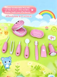 Dentist Examination Teeth Model Role Play Dental Check-Up Toy, Includes Teeth And Oral Model - Pretend Dentist Set For Boys And Girls, Educational Dental Care Learning, Children Dentist Role Play Toy, Can Be Used For Doctor And Nurse Roleplay, Dentist Game Set, Pretend Play Toy - Multicolor - View 3