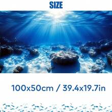Sunlight Blue Sea Reef, Fish Tank Background Painting, Aquarium Background Sticker, Aquarium Background Board, Easy To Replace, No Residual Glue, Provide Various Standard Sizes To Fit Different Aquarium Sizes, Immersive Landscaping, Marine World Fish Tank Background Painting, Instantly Enhance The Layering And Depth Of The Aquarium, Aquarium Accessories - A - View 16