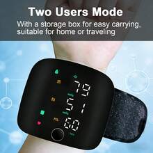 1 Pc Smart Touch LCD Screen Chargeable Voice Wrist Blood Pressure Monitor Digital Automatic BP Tonometer Heart Rate Sphygmomanometer - Black - View 6