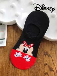 Disney 5双装女士短袜礼品套装，夏季袜子，印有米奇、米妮、唐老鸭、黛丝卡通图案，舒适透气，时尚新颖袜子 - 彩色 - 查看 5