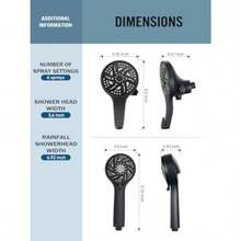 High Prure 3-Way Shower Head Combo Hand Held Shower And Rain Shower Separately Or Together Dual 2 In 1 Showerhead With Stainl Steel Hose - Black - hiện đại - Xem 2