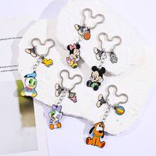 Disney 1pc Cute Cartoon Mickey & Minnie Zinc Alloy Keychain, Fashionable & Delicate Lovely Bow-Tie Mickey Bag Charm, Suitable For Daily Wear Or As A Gift - Multicolor - View 5