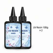 UV树脂300克 - 晶莹剔透、坚硬透明、快速固化的太阳能活化树脂套装，透明、低气味UV树脂，适用于工艺装饰（100克*3） - 淺藍色 - 查看 11