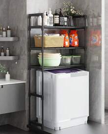 Laundry Room Organizer Shelf With 3 Tiers - màu đen - Xem 6