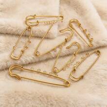 5枚复古风格不锈钢胸针，镀18K金，多种款式可定制，DIY珠宝配件