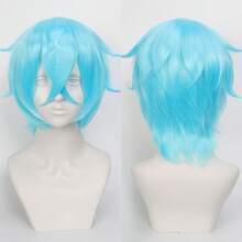 Karida 14-Inch Synthetic Fiber Cosplay Wig With Bangs, Layered Straight Hair, Unisex Cosplay Wig, High Density, Natural-Looking Cosplay Wig For Men And Women