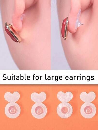 Silicone Earring Back Lifters, Suitable For Heavier Earrings, Invisible Lift Support Pads Designed To Prevent Sagging Earlobes, Earring Backs For Studs And Pendants
