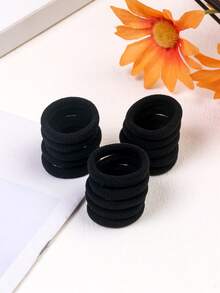 100个黑色基础款高弹力发圈，适合日常生活和开学季使用 - 彩色 - 查看 4