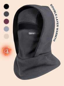 1pc Unisex Winter Warm Double-Layer Balaclava, 3-In-1 Multifunctional Men's Hat With Face Mask, Windproof Insulated Neck Warmer, Lightweight Breathable, Suitable For Skiing, Cycling And Outdoor Activities - Multicolor - View 6