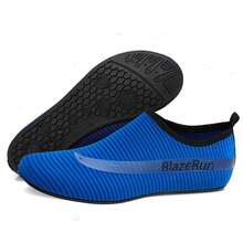 男士水鞋、水袜、游泳专用鞋、潜水鞋、冲浪鞋和溯溪鞋适合在海滩泳池冲浪、在河流湖泊中涉水以及徒步旅行。男女通用 - 藍色 - 查看 5