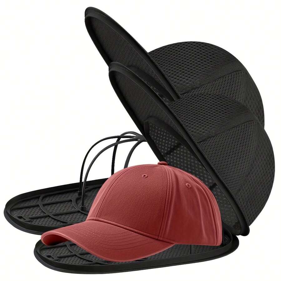 Túi giặt lưới nhựa bền chắc có khóa kéo dành cho mũ - Thiết kế thoáng khí giúp giữ dáng mũ, thích hợp giặt và sấy bằng máy, bảo vệ mũ, thiết kế lưới mềm mại, cấu trúc lưới thoáng khí, chăm sóc quần áo, khóa kéo, chất liệu nhẹ, túi phơi khô, dành cho người đam mê thể thao, túi giặt.