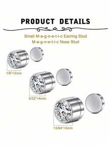 三对镶嵌银质白钻的耳饰，尺寸分别为3/4/5毫米。从日常佩戴的精致优雅到派对上的吸睛亮点，这些不同尺寸的钻石耳饰都能完美胜任。它们是绝佳的节日礼物。适合婚礼、妈妈生日、海滩度假和各种节日场合，是送给女性、妈妈、老师、朋友、伴娘、学生以及返校季的完美礼物。简约、美丽、时尚、优雅，是夏季的理想之选。 - 銀色 - 查看 5