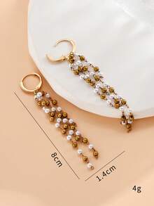 1 đôi bông tai tua rua đính đá, thích hợp để đeo hàng ngày. - sự kết hợp - Xem 8