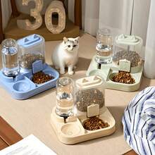 2-In-1 Large Capacity Automatic Pet Feeder And Water Dispenser Dry Wet Separation Durable Plastic Transparent Design Battery-Free Indoor Cats Dogs Food Water Station Travel Friendly Pet Feeding Supplies - Water Tank 400ml / Grain Container 700ml - View 4
