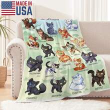 Nostalgic "Warrior Cats Thunder Clan" Blanket Gifts For Book Fans Teens Soft Flannel Throw Blanket Fandom Vibe Gifts For Birthday Decor Bedding Book Theme Blanket For Sofa Bed - Nhiều màu - Xem 2